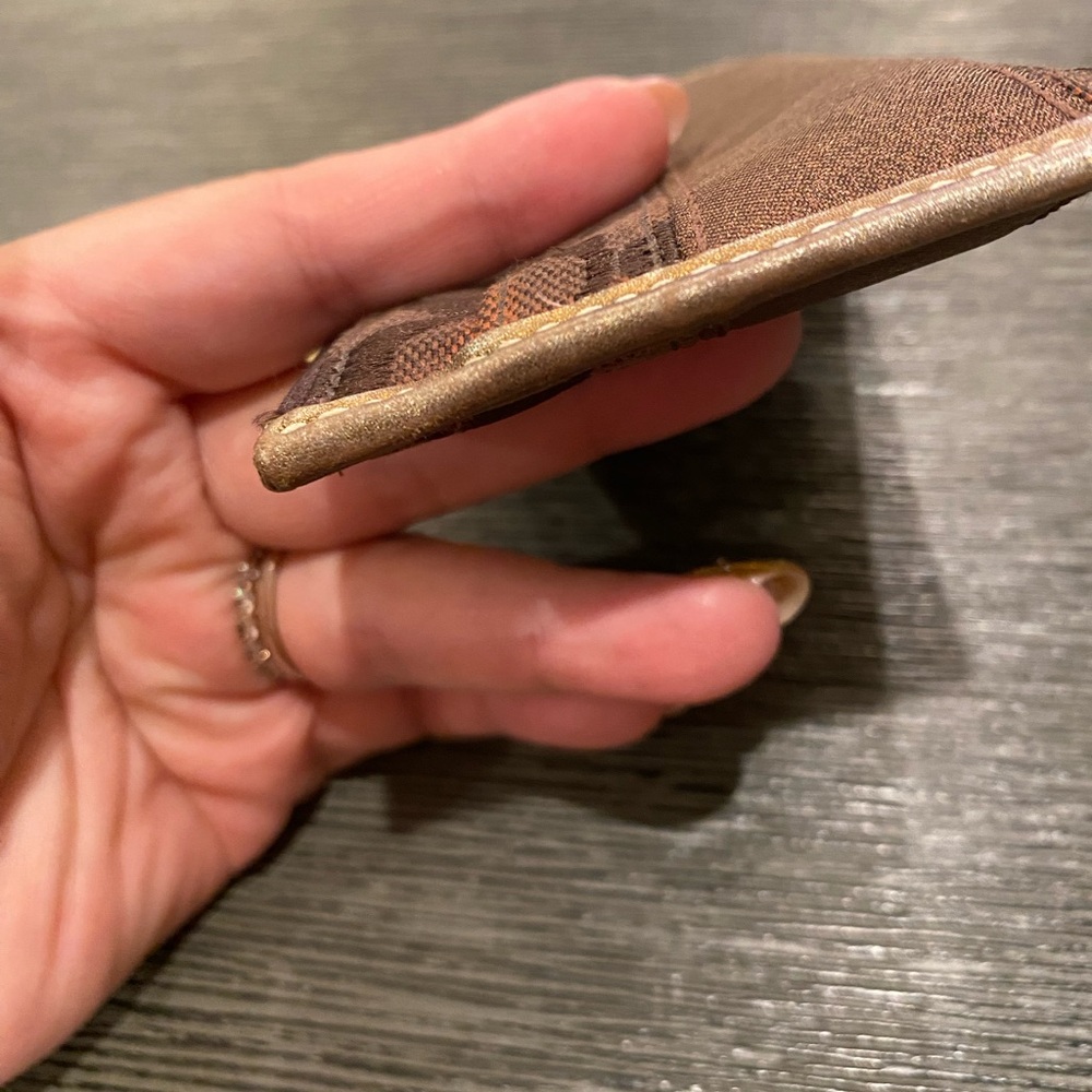 Coach card wallet with key chain hoop